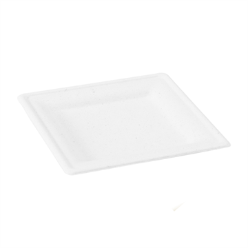 Assiette carrée blanche en pulpe 200x200mm, 500pcs