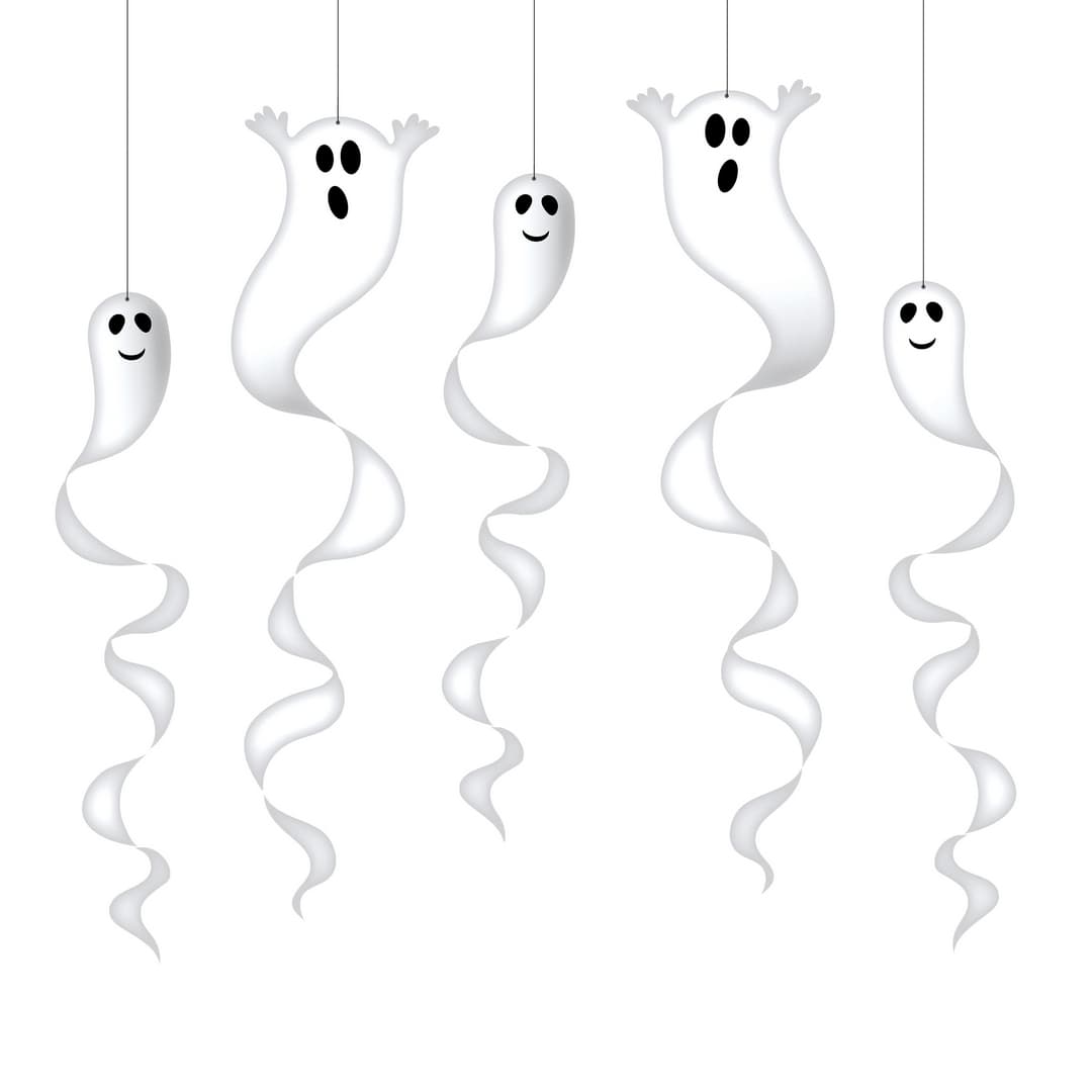 Spirale halloween à suspendre - fantômes, lot de 5