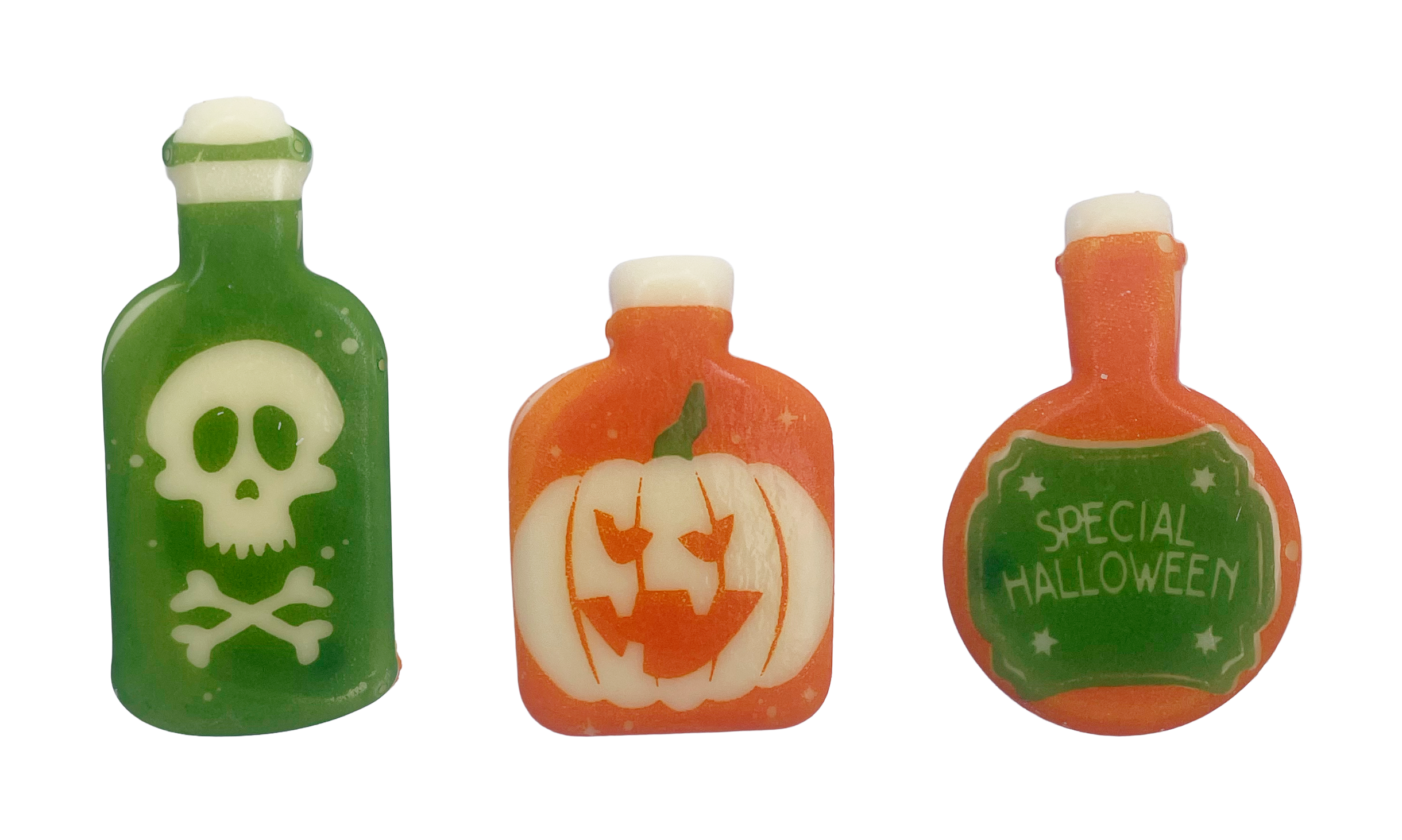 Décor en chocolat bouteilles de poison - chocolat blanc - 180 pièces